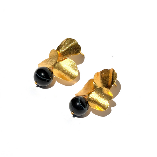 Aretes Flor de ónix